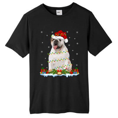 Xmas Family Matching Santa Hat English Bulldog Christmas Gift Tall Fusion ChromaSoft Performance T-Shirt