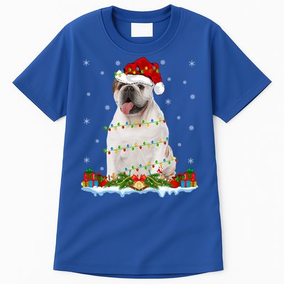 Xmas Family Matching Santa Hat English Bulldog Christmas Gift Tall T-Shirt