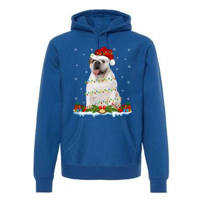 Xmas Family Matching Santa Hat English Bulldog Christmas Gift Premium Hoodie