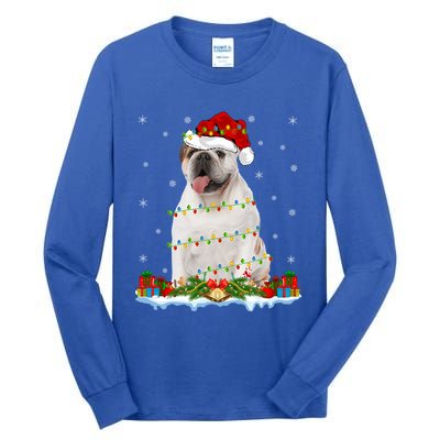 Xmas Family Matching Santa Hat English Bulldog Christmas Gift Tall Long Sleeve T-Shirt