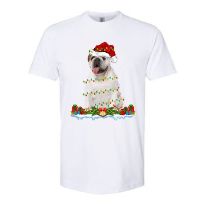 Xmas Family Matching Santa Hat English Bulldog Christmas Gift Softstyle CVC T-Shirt