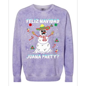 Xmas Feliz Navidad Juana Party Cool Mexican Funny Christmas Colorblast Crewneck Sweatshirt