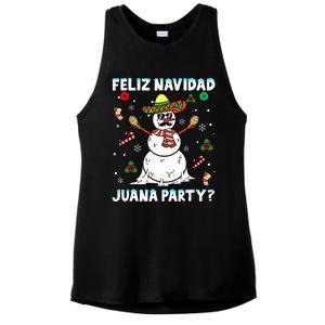 Xmas Feliz Navidad Juana Party Cool Mexican Funny Christmas Ladies PosiCharge Tri-Blend Wicking Tank