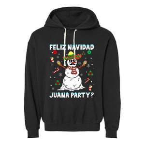 Xmas Feliz Navidad Juana Party Cool Mexican Funny Christmas Garment-Dyed Fleece Hoodie