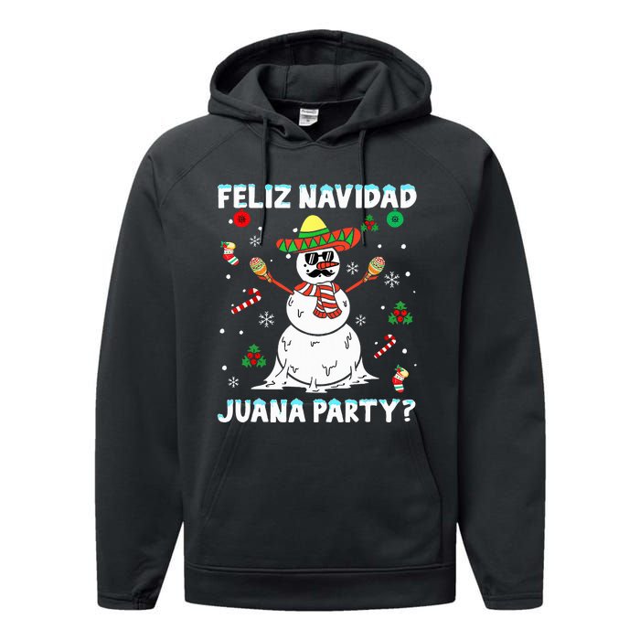 Xmas Feliz Navidad Juana Party Cool Mexican Funny Christmas Performance Fleece Hoodie