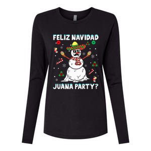 Xmas Feliz Navidad Juana Party Cool Mexican Funny Christmas Womens Cotton Relaxed Long Sleeve T-Shirt