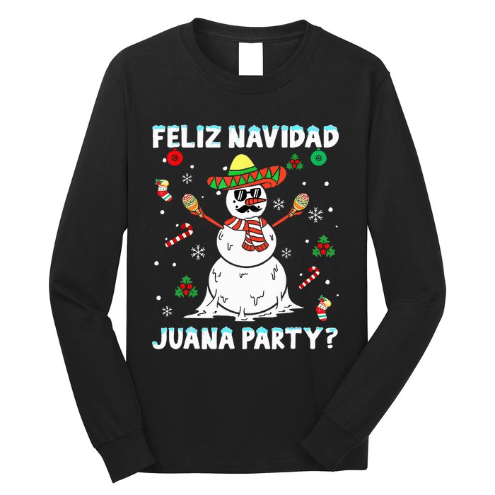 Xmas Feliz Navidad Juana Party Cool Mexican Funny Christmas Long Sleeve Shirt