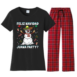 Xmas Feliz Navidad Juana Party Cool Mexican Funny Christmas Women's Flannel Pajama Set