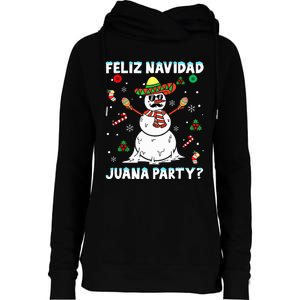 Xmas Feliz Navidad Juana Party Cool Mexican Funny Christmas Womens Funnel Neck Pullover Hood