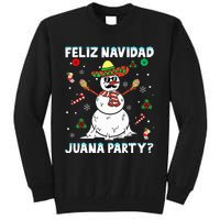 Xmas Feliz Navidad Juana Party Cool Mexican Funny Christmas Tall Sweatshirt