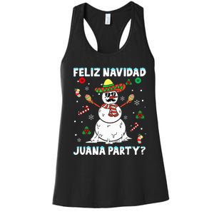 Xmas Feliz Navidad Juana Party Cool Mexican Funny Christmas Women's Racerback Tank