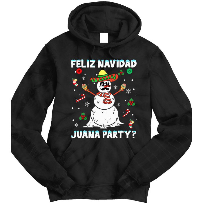 Xmas Feliz Navidad Juana Party Cool Mexican Funny Christmas Tie Dye Hoodie