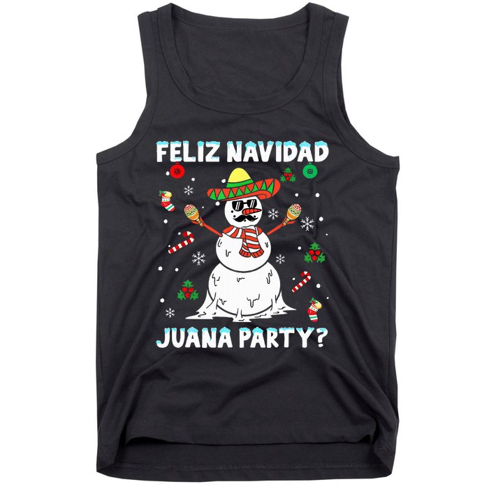 Xmas Feliz Navidad Juana Party Cool Mexican Funny Christmas Tank Top