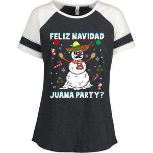 Xmas Feliz Navidad Juana Party Cool Mexican Funny Christmas Enza Ladies Jersey Colorblock Tee