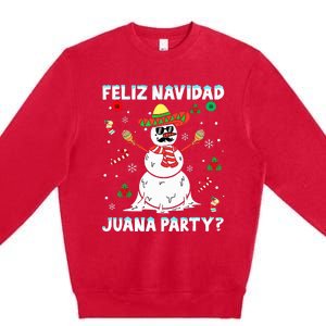 Xmas Feliz Navidad Juana Party Cool Mexican Funny Christmas Premium Crewneck Sweatshirt