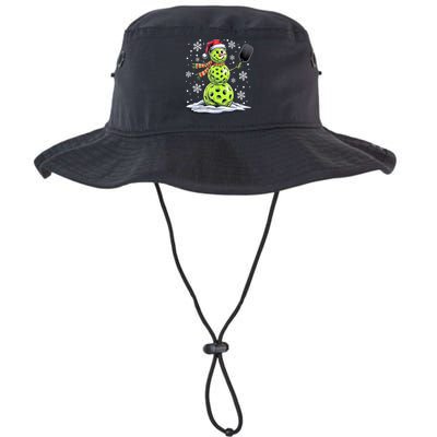 Xmas Funny Pickleball Snowman Player Santa Hat Christmas Gift Bucket Hat