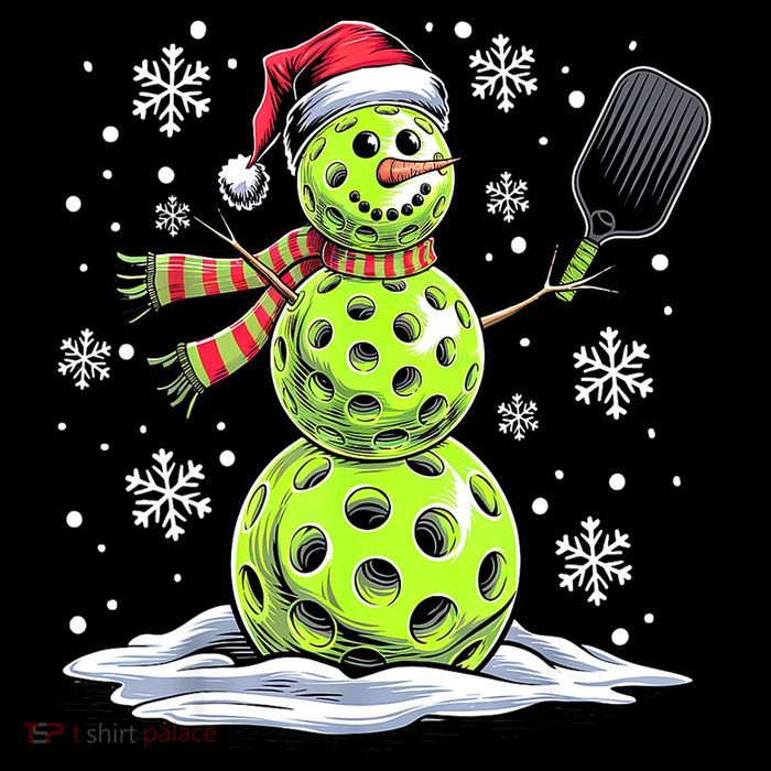 Xmas Funny Pickleball Snowman Player Santa Hat Christmas Gift Flatbill Hat