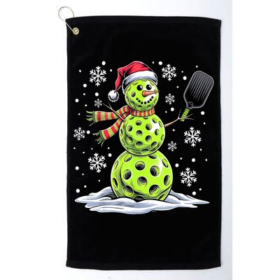 Xmas Funny Pickleball Snowman Player Santa Hat Christmas Gift Golf Towel