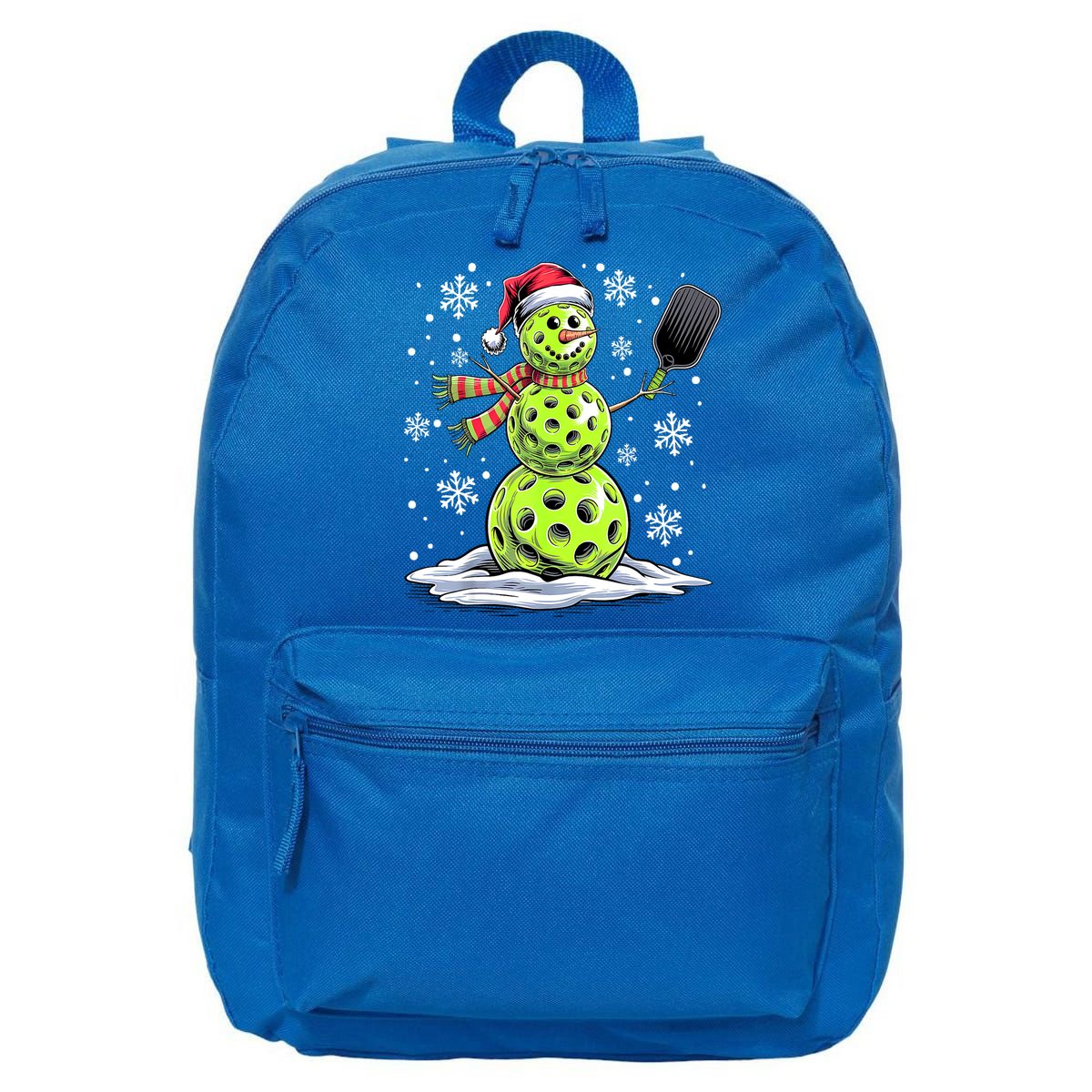 Xmas Funny Pickleball Snowman Player Santa Hat Christmas Gift 16 in Basic Backpack