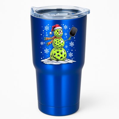 Xmas Funny Pickleball Snowman Player Santa Hat Christmas Gift Tumbler