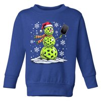 Xmas Funny Pickleball Snowman Player Santa Hat Christmas Gift Toddler Sweatshirt