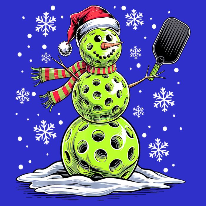 Xmas Funny Pickleball Snowman Player Santa Hat Christmas Gift Toddler Sweatshirt