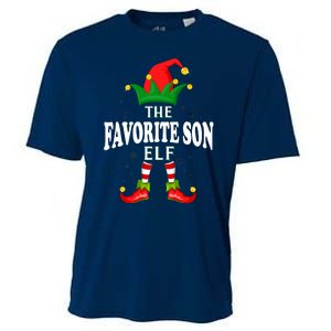 Xmas Favorite Son Elf Family Matching Christmas Pajama Cooling Performance Crew T-Shirt