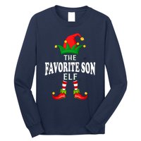 Xmas Favorite Son Elf Family Matching Christmas Pajama Long Sleeve Shirt