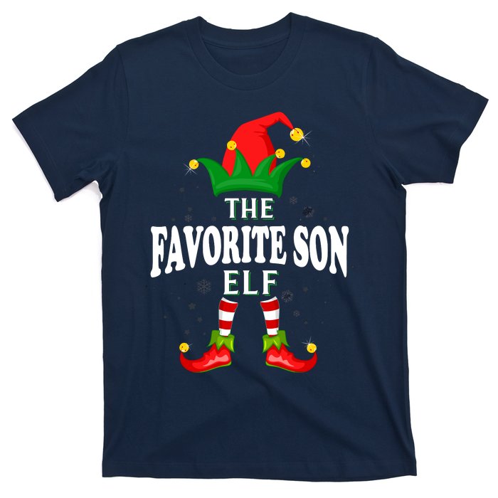 Xmas Favorite Son Elf Family Matching Christmas Pajama T-Shirt