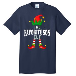 Xmas Favorite Son Elf Family Matching Christmas Pajama Tall T-Shirt