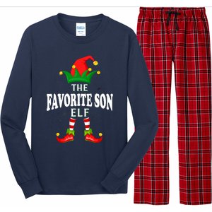 Xmas Favorite Son Elf Family Matching Christmas Pajama Long Sleeve Pajama Set