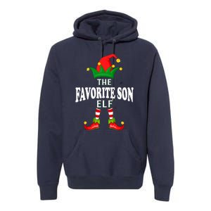 Xmas Favorite Son Elf Family Matching Christmas Pajama Premium Hoodie