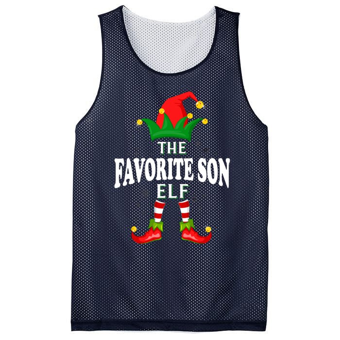 Xmas Favorite Son Elf Family Matching Christmas Pajama Mesh Reversible Basketball Jersey Tank