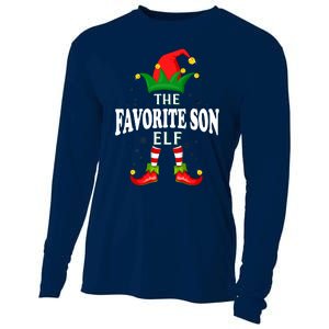 Xmas Favorite Son Elf Family Matching Christmas Pajama Cooling Performance Long Sleeve Crew