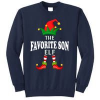 Xmas Favorite Son Elf Family Matching Christmas Pajama Tall Sweatshirt