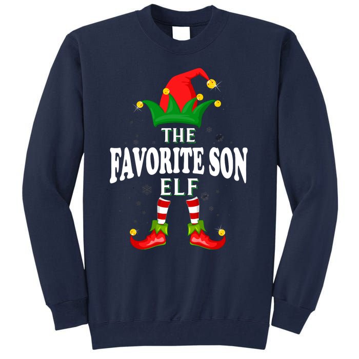 Xmas Favorite Son Elf Family Matching Christmas Pajama Tall Sweatshirt