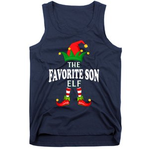 Xmas Favorite Son Elf Family Matching Christmas Pajama Tank Top