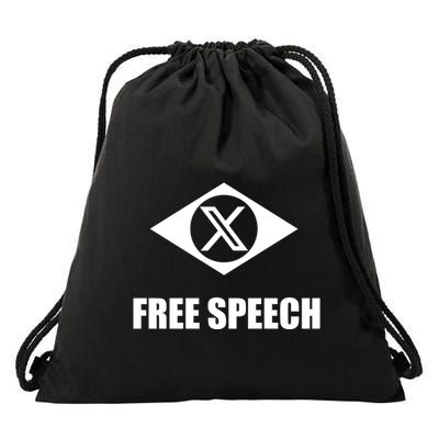 X Free Speech Drawstring Bag