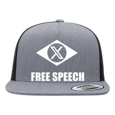 X Free Speech Flat Bill Trucker Hat