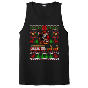 Xmas Firefighter Santa Lover Fire Truck Fire Ugly Sweater Gift PosiCharge Competitor Tank