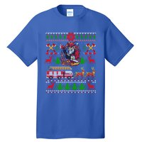 Xmas Firefighter Santa Lover Fire Truck Fire Ugly Sweater Gift Tall T-Shirt