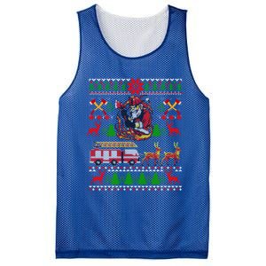 Xmas Firefighter Santa Lover Fire Truck Fire Ugly Sweater Gift Mesh Reversible Basketball Jersey Tank