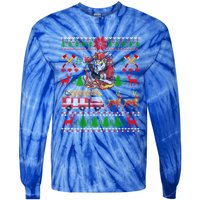 Xmas Firefighter Santa Lover Fire Truck Fire Ugly Sweater Gift Tie-Dye Long Sleeve Shirt