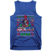 Xmas Firefighter Santa Lover Fire Truck Fire Ugly Sweater Gift Tank Top