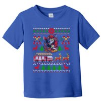 Xmas Firefighter Santa Lover Fire Truck Fire Ugly Sweater Gift Toddler T-Shirt