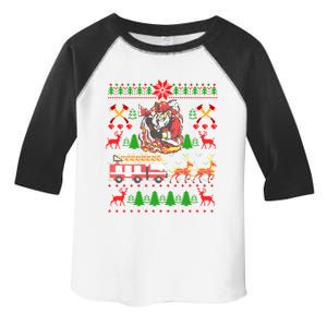 Xmas Firefighter Santa Lover Fire Truck Fire Ugly Sweater Gift Toddler Fine Jersey T-Shirt