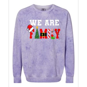 Xmas Family We Are Family Pajamas Matching Colorblast Crewneck Sweatshirt