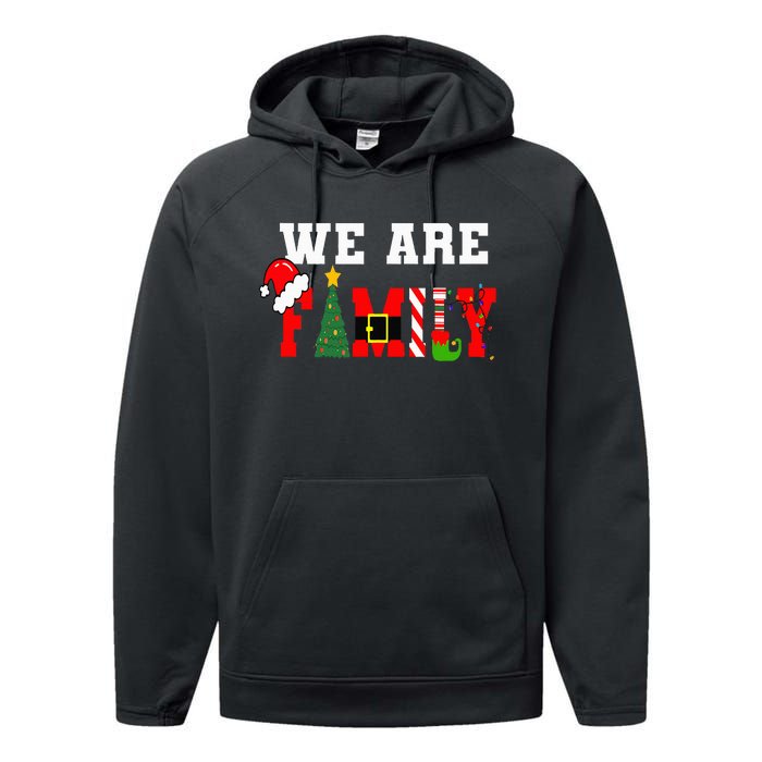 Xmas Family We Are Family Pajamas Matching Performance Fleece Hoodie