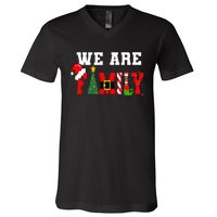 Xmas Family We Are Family Pajamas Matching V-Neck T-Shirt