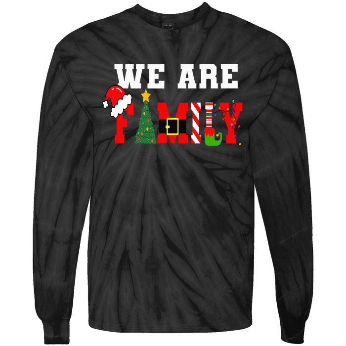 Xmas Family We Are Family Pajamas Matching Tie-Dye Long Sleeve Shirt